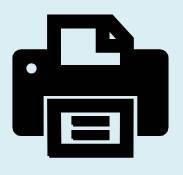 Printer icon with a blue background